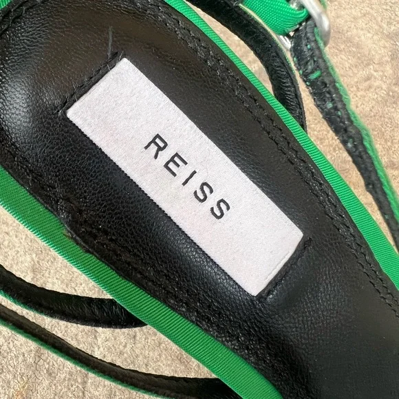 Reiss Bali Emerald Green Midi Heels Strappy Sandals size EU 38 - Picture 10 of 16